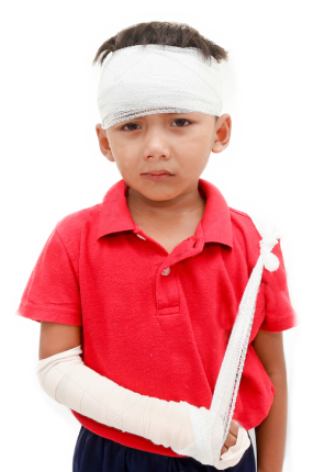 Niño vendado